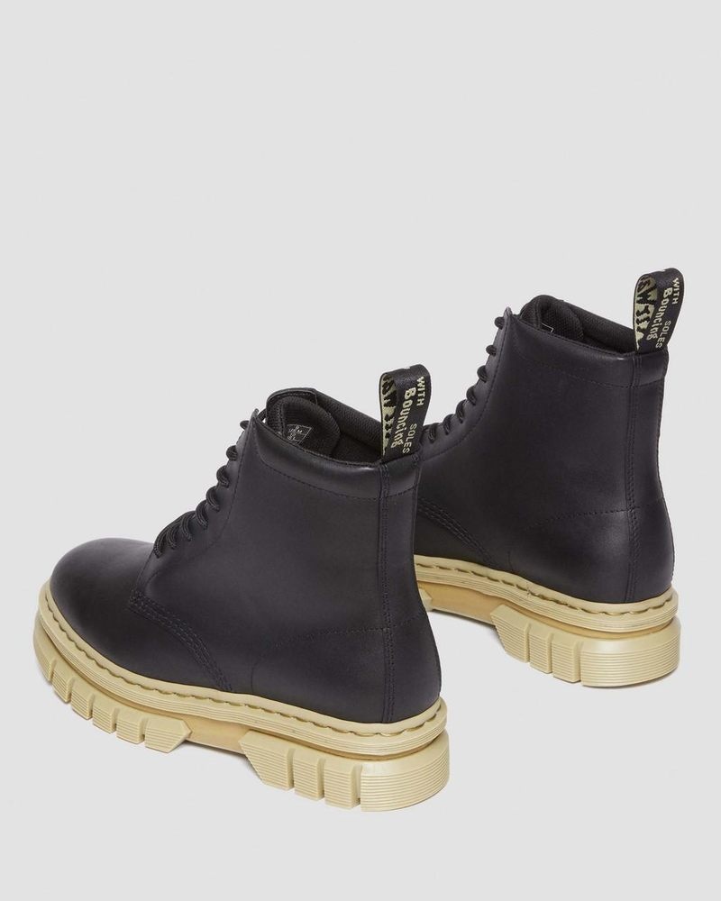 Botas Dr Martens Rikard Contrast Sole Plataforma Encaje Up Boots (Polished Lucido) Negras | XP76-C9WY