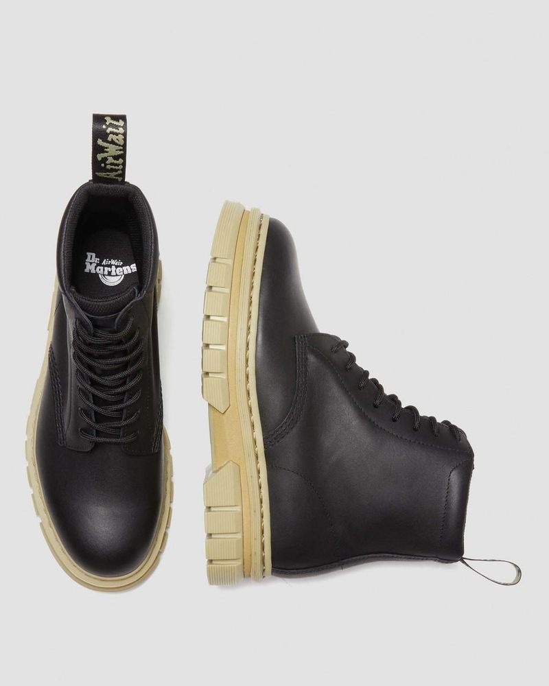 Botas Dr Martens Rikard Contrast Sole Plataforma Encaje Up Boots (Polished Lucido) Negras | XP76-C9WY