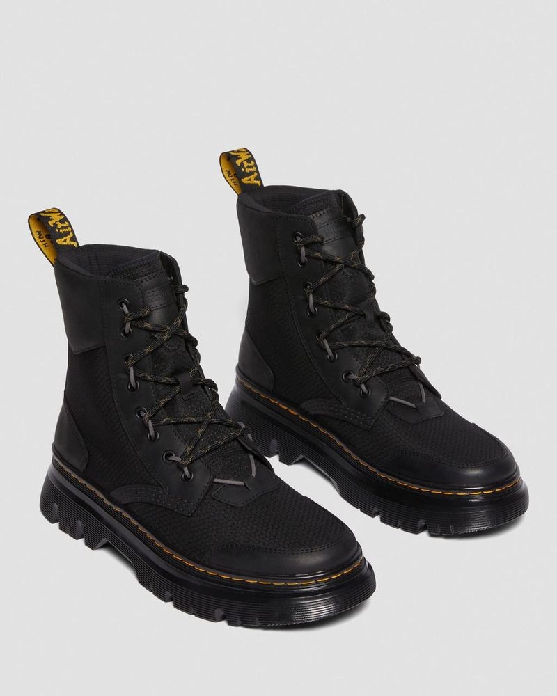 Botas Dr Martens Tarik Cuero & Nylon Utility Boots (Waxed Full Grain+Hydro+ Recycled Nylon Ripstop) Negras | XF48-R8VY