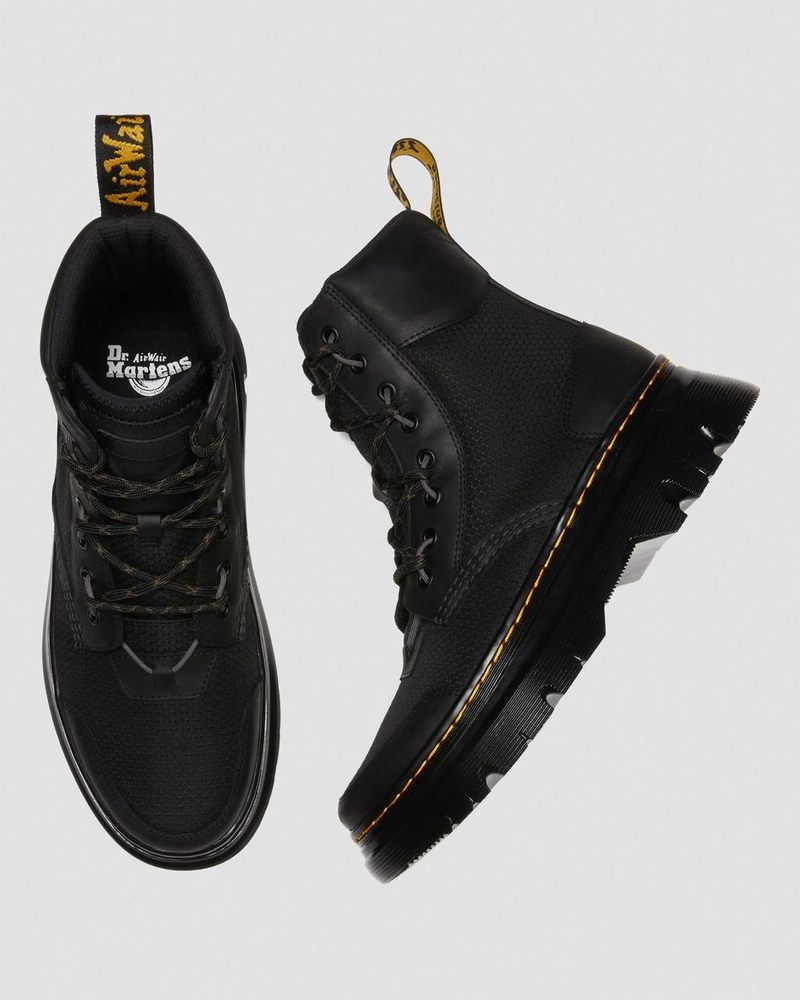 Botas Dr Martens Tarik Cuero & Nylon Utility Boots (Waxed Full Grain+Hydro+ Recycled Nylon Ripstop) Negras | XF48-R8VY