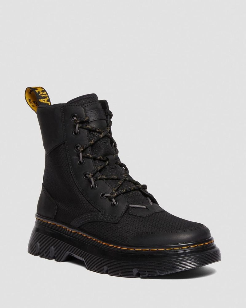 Botas Dr Martens Tarik Cuero & Nylon Utility Boots (Waxed Full Grain+Hydro+ Recycled Nylon Ripstop) Negras | XF48-R8VY