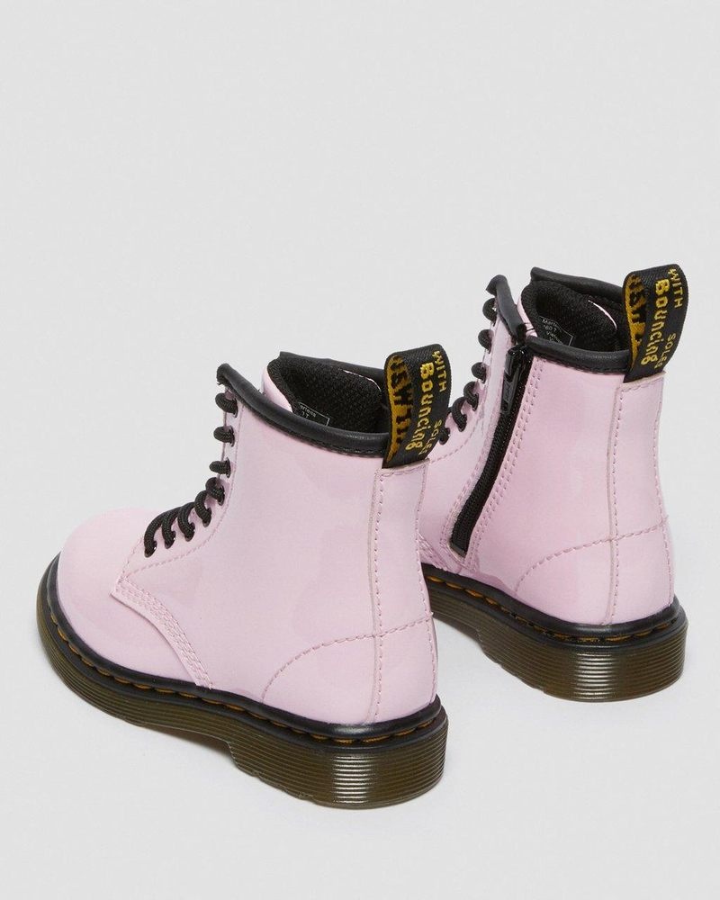 Botas Dr Martens Toddler 1460 Charol Cuero Encaje Up Boots (Charol Cuero) Rosas | CH21-Y4JB