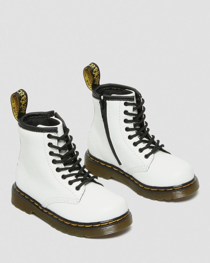 Botas Dr Martens Toddler 1460 Cuero Encaje Up Boots (Romario) Blancas | VV24-I8TP