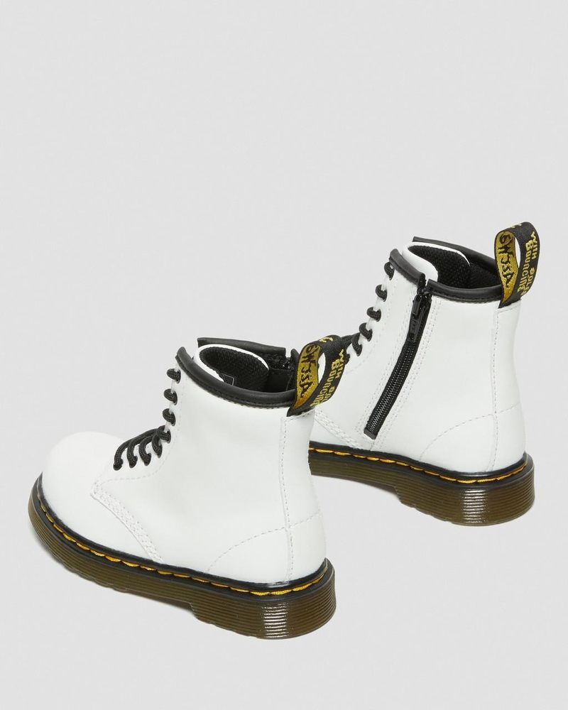 Botas Dr Martens Toddler 1460 Cuero Encaje Up Boots (Romario) Blancas | VV24-I8TP