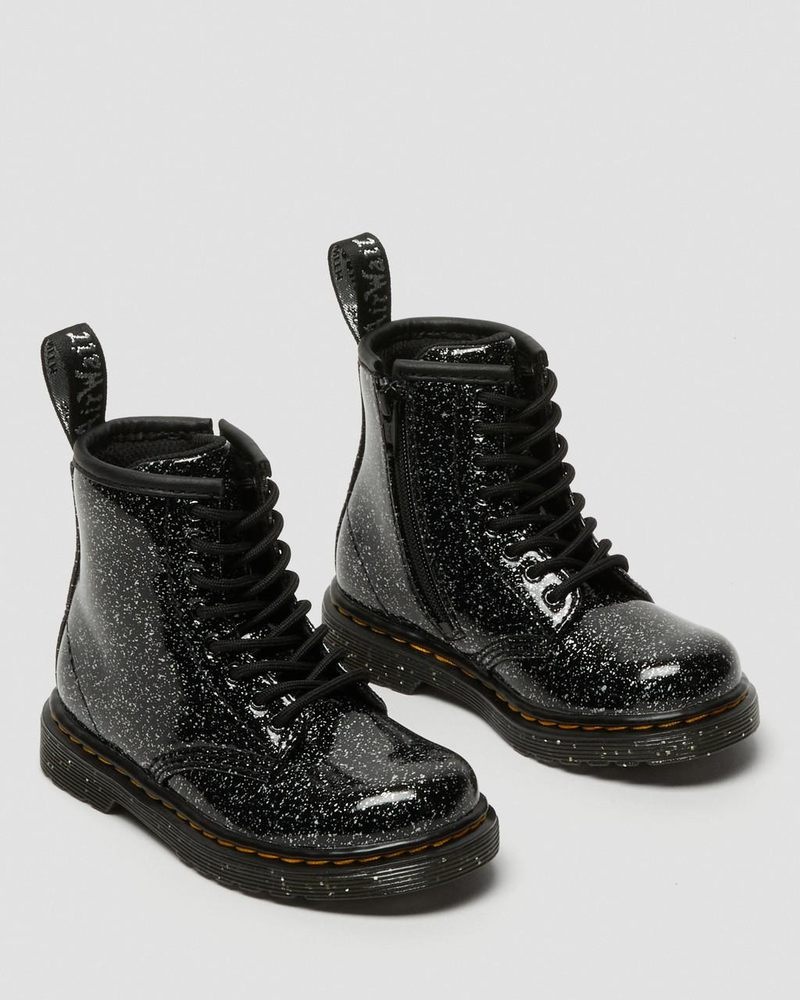 Botas Dr Martens Toddler 1460 Glitter Encaje Up Boots (Cosmic Glitter) Negras | AW50-M7LY