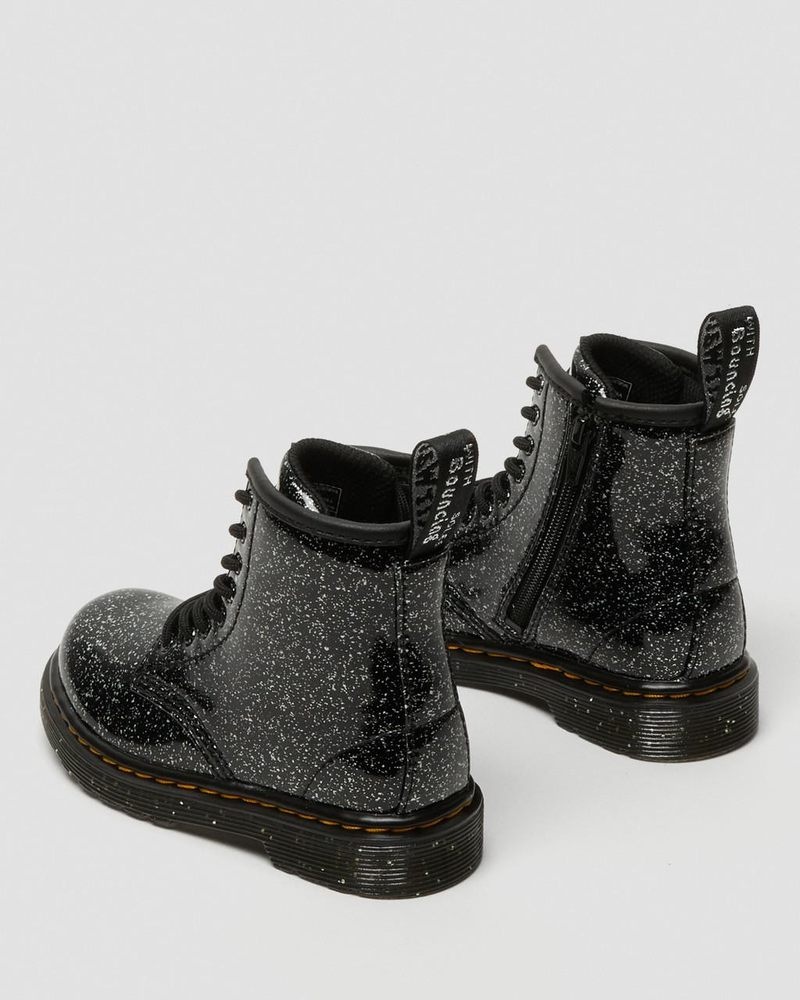 Botas Dr Martens Toddler 1460 Glitter Encaje Up Boots (Cosmic Glitter) Negras | AW50-M7LY