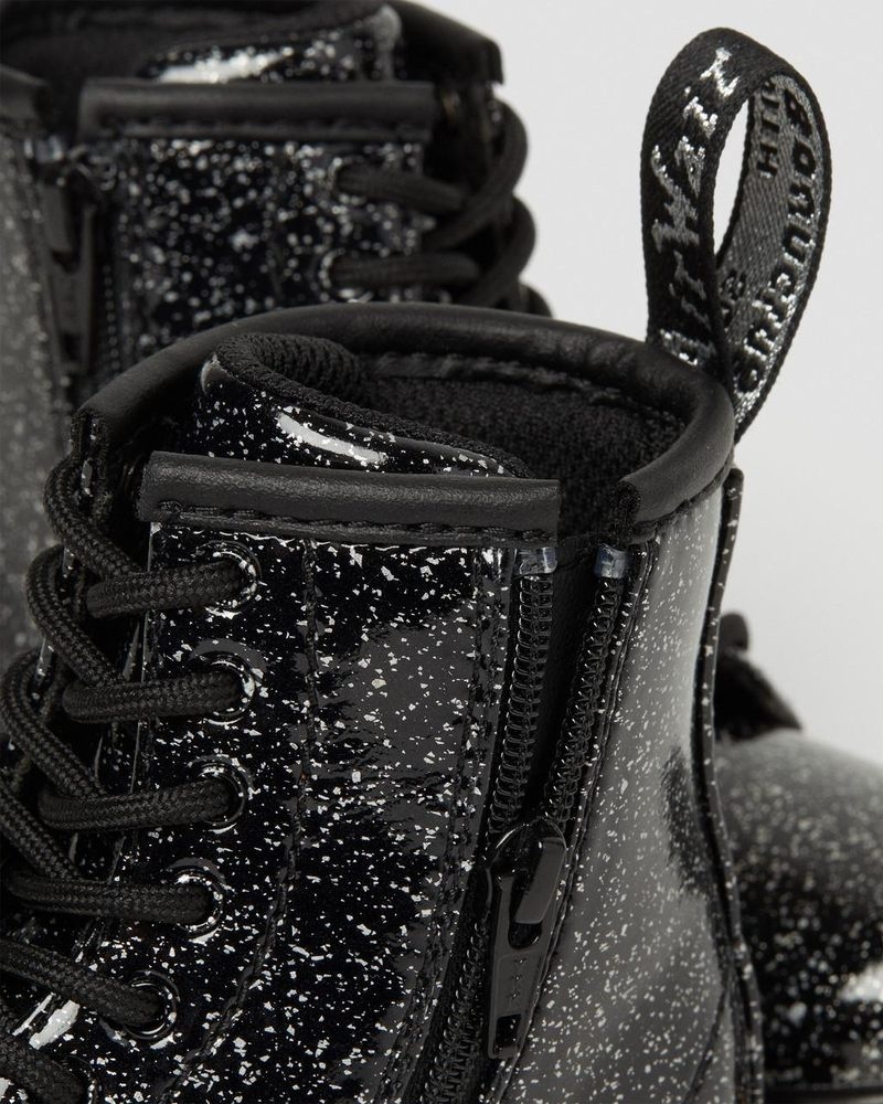 Botas Dr Martens Toddler 1460 Glitter Encaje Up Boots (Cosmic Glitter) Negras | AW50-M7LY