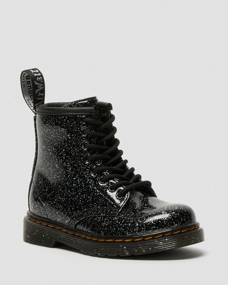 Botas Dr Martens Toddler 1460 Glitter Encaje Up Boots (Cosmic Glitter) Negras | AW50-M7LY