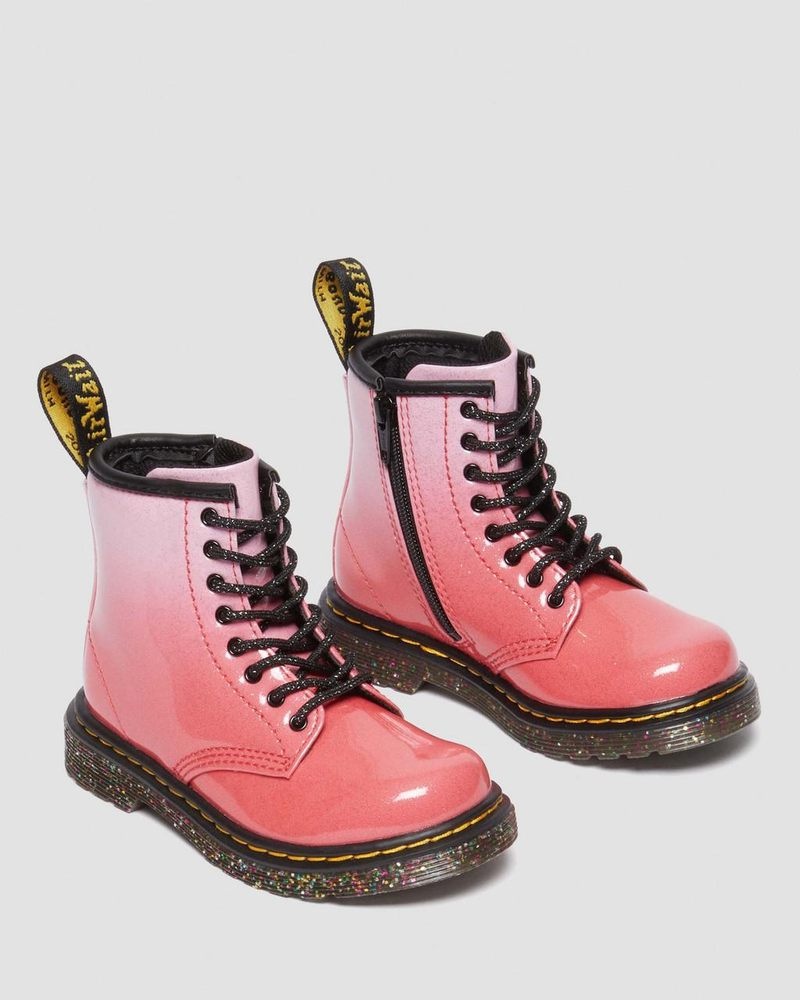 Botas Dr Martens Toddler 1460 Gradient Glitter Cuero Encaje Up Boots Rosas | FO46-Q8DI