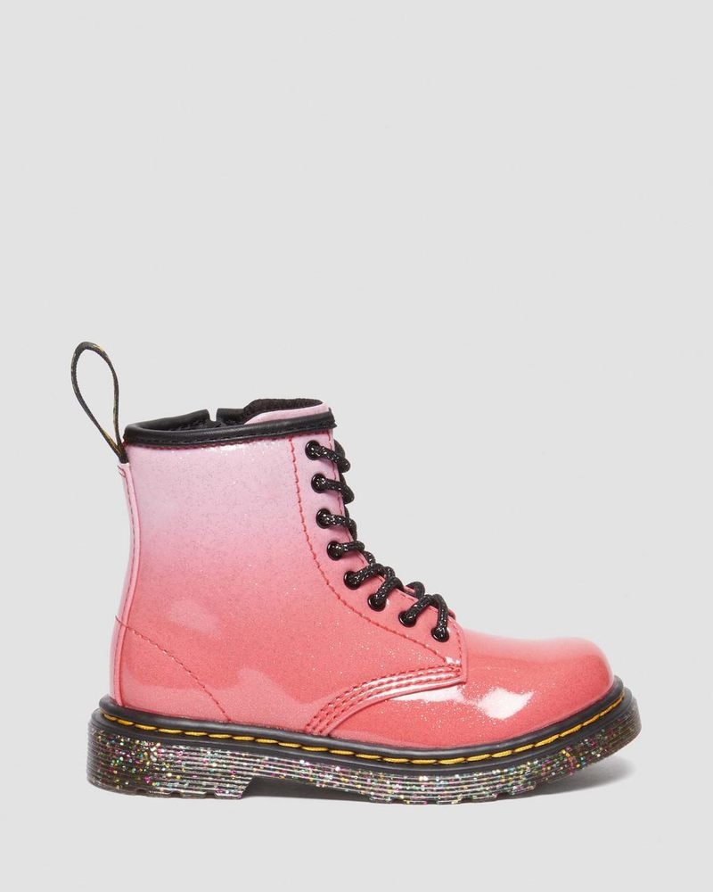 Botas Dr Martens Toddler 1460 Gradient Glitter Cuero Encaje Up Boots Rosas | FO46-Q8DI