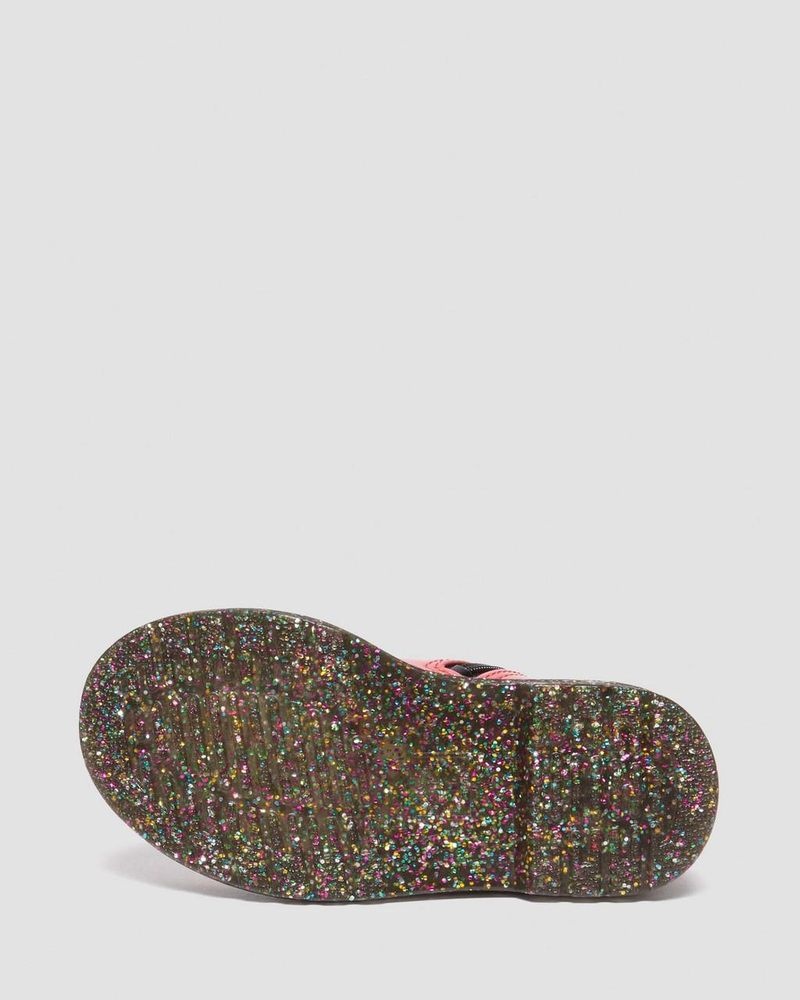 Botas Dr Martens Toddler 1460 Gradient Glitter Cuero Encaje Up Boots Rosas | FO46-Q8DI