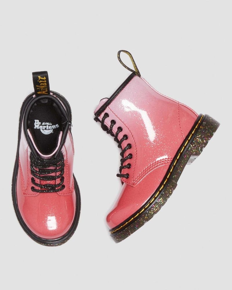 Botas Dr Martens Toddler 1460 Gradient Glitter Cuero Encaje Up Boots Rosas | FO46-Q8DI