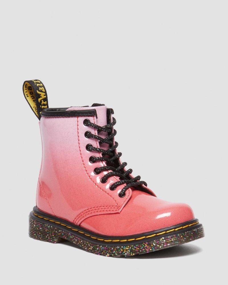 Botas Dr Martens Toddler 1460 Gradient Glitter Cuero Encaje Up Boots Rosas | FO46-Q8DI