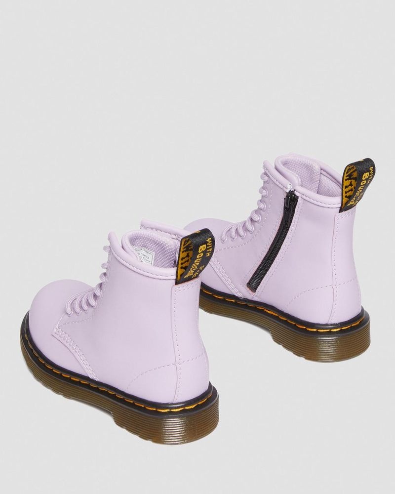 Botas Dr Martens Toddler 1460 Softy T Cuero Encaje Up Boots (Softy T) Lilac | SB35-M3ZR