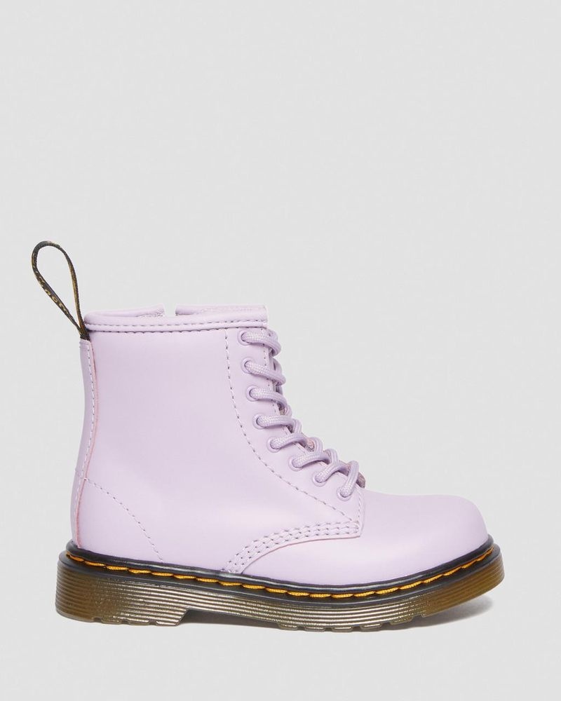 Botas Dr Martens Toddler 1460 Softy T Cuero Encaje Up Boots (Softy T) Lilac | SB35-M3ZR