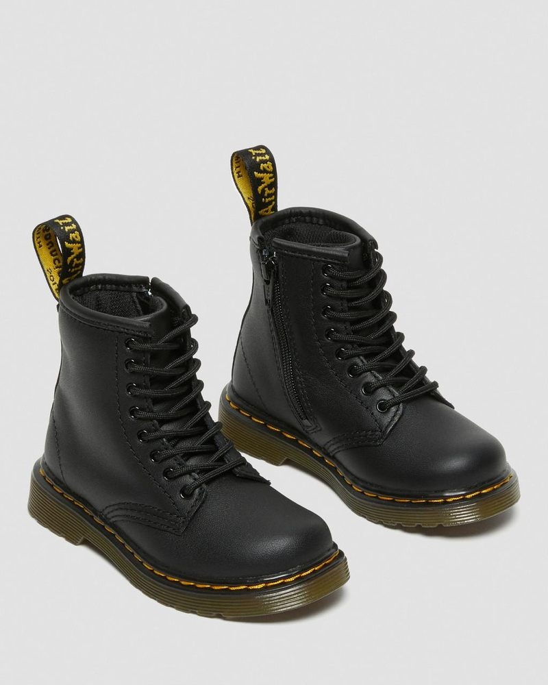 Botas Dr Martens Toddler 1460 Softy T Cuero Encaje Up Boots (Softy T) Negras | XD85-S5FK