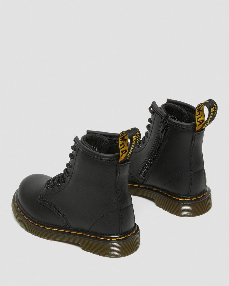 Botas Dr Martens Toddler 1460 Softy T Cuero Encaje Up Boots (Softy T) Negras | XD85-S5FK