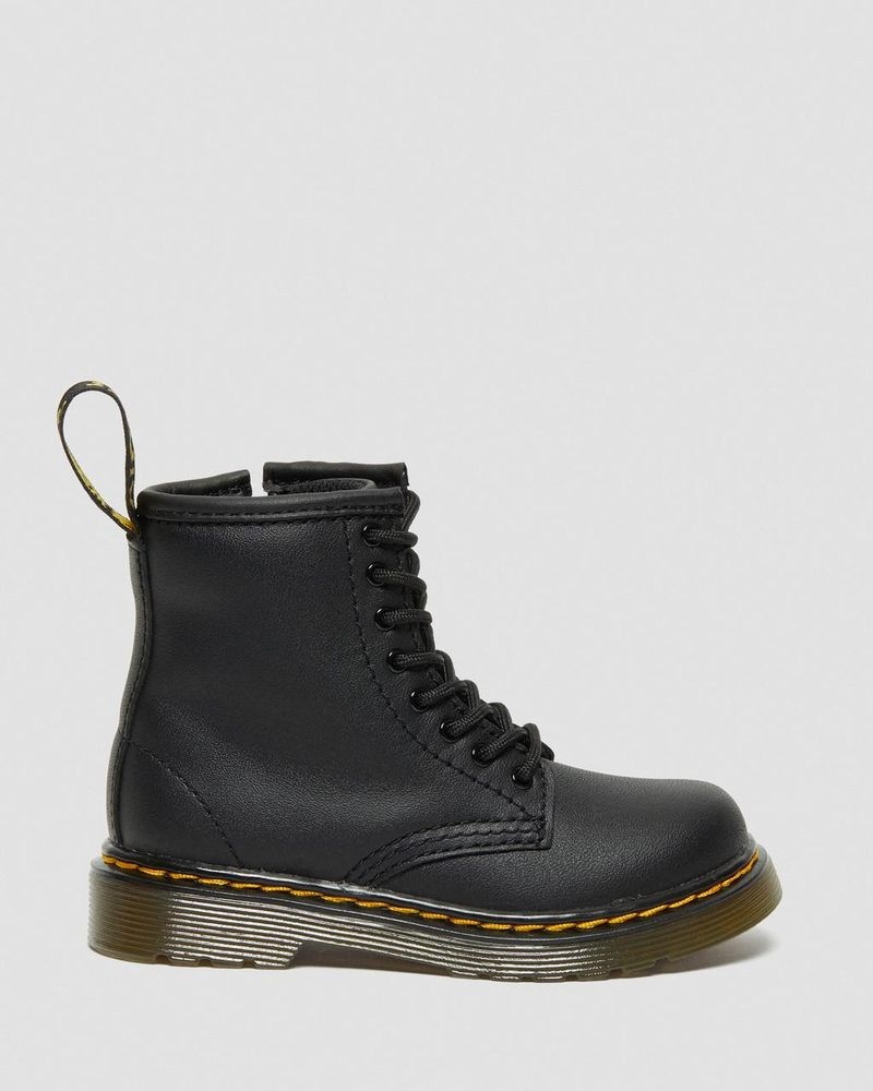 Botas Dr Martens Toddler 1460 Softy T Cuero Encaje Up Boots (Softy T) Negras | XD85-S5FK