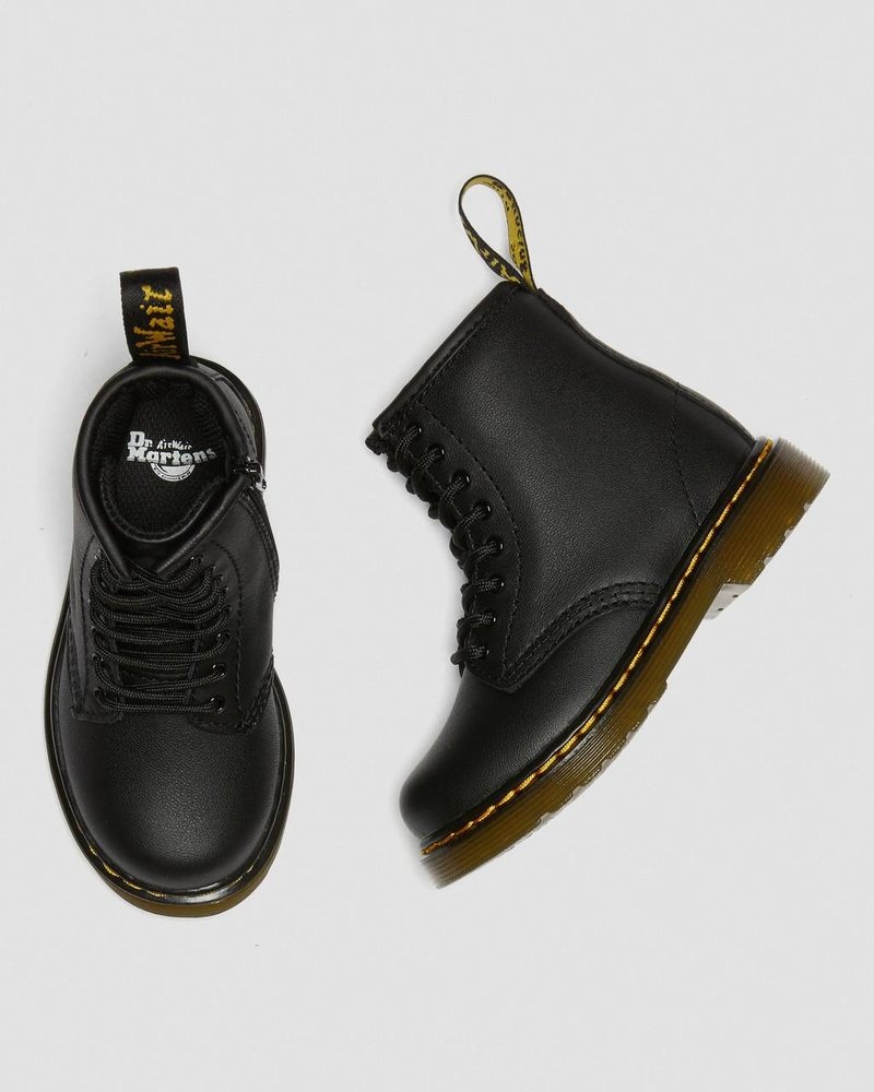 Botas Dr Martens Toddler 1460 Softy T Cuero Encaje Up Boots (Softy T) Negras | XD85-S5FK