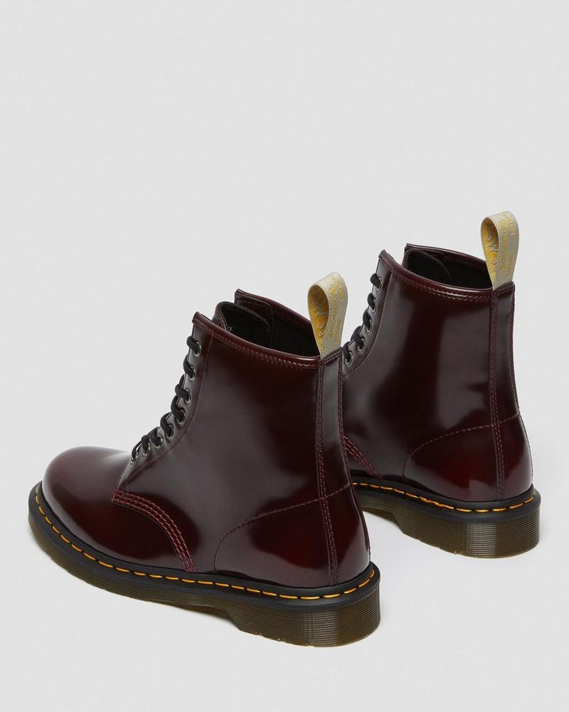 Botas Dr Martens Vegan 1460 Encaje Up Boots (Oxford Rub Off) Rojas | WC97-K2EP