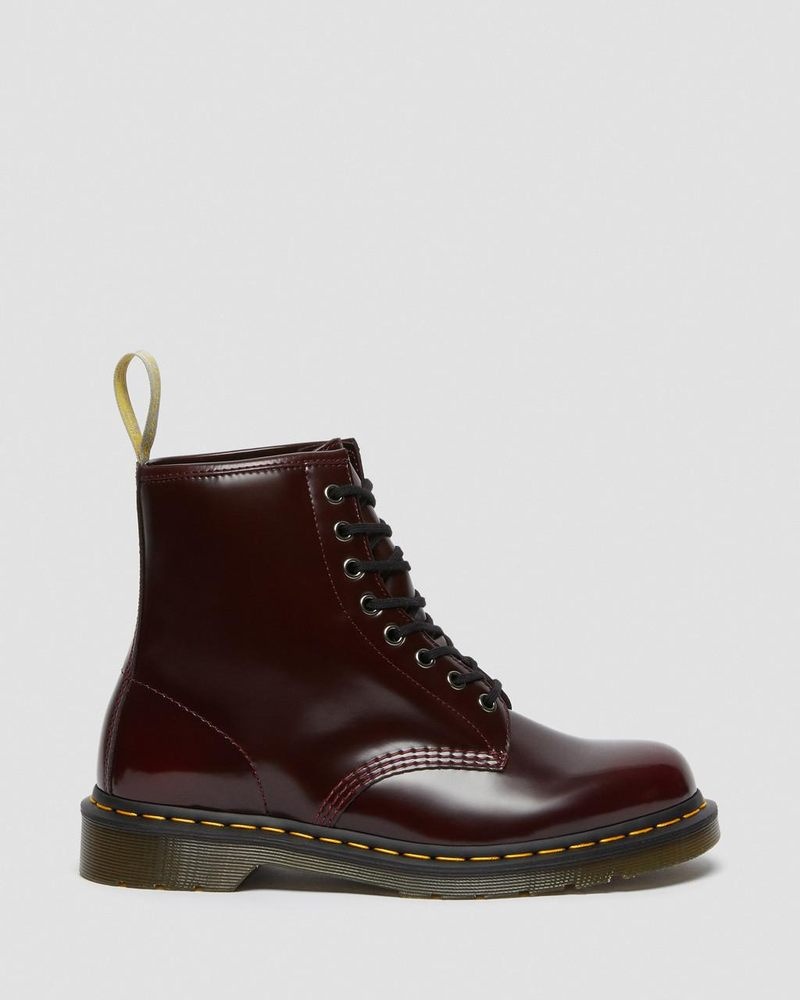 Botas Dr Martens Vegan 1460 Encaje Up Boots (Oxford Rub Off) Rojas | WC97-K2EP