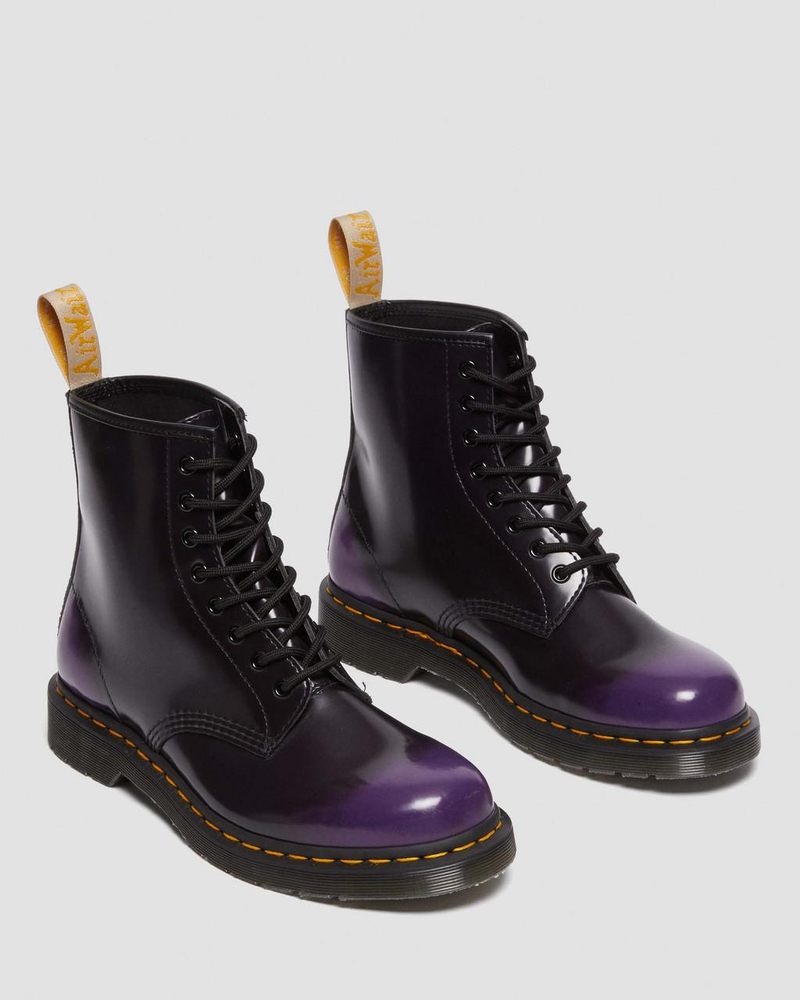 Botas Dr Martens Vegan 1460 Encaje Up Boots (Oxford Rub Off) Moradas | JF96-V6KK