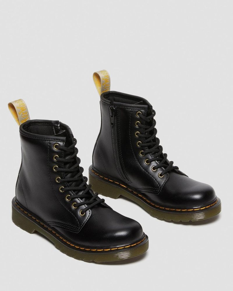 Botas Dr Martens Vegan Junior 1460 Encaje Up Boots (Newbury Tumble) Negras | KD80-M3JL