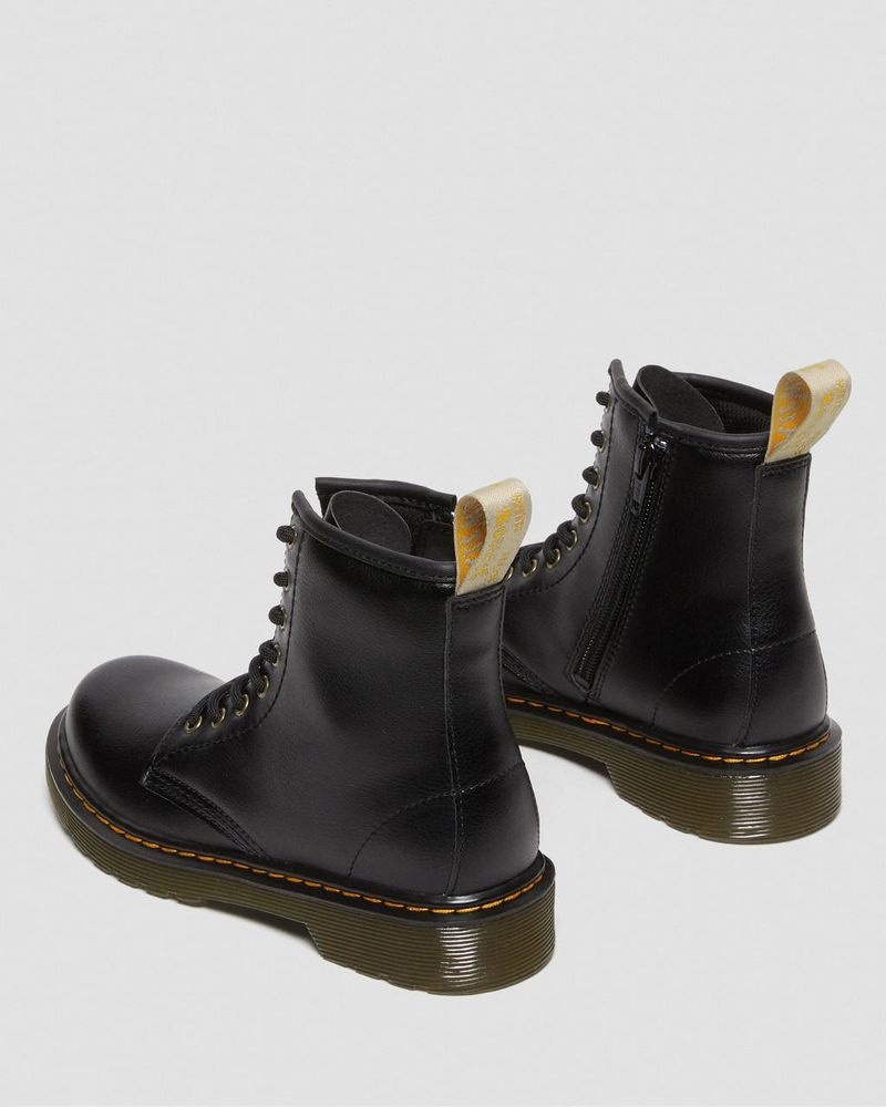 Botas Dr Martens Vegan Junior 1460 Encaje Up Boots (Newbury Tumble) Negras | KD80-M3JL