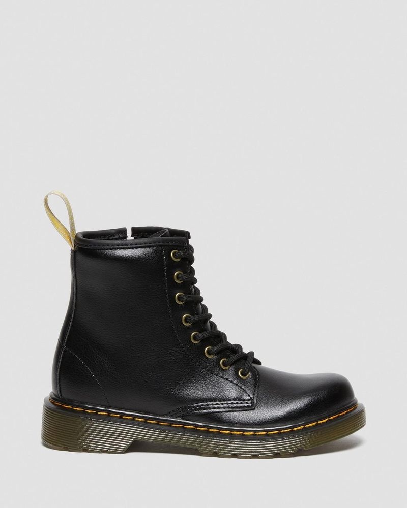 Botas Dr Martens Vegan Junior 1460 Encaje Up Boots (Newbury Tumble) Negras | KD80-M3JL