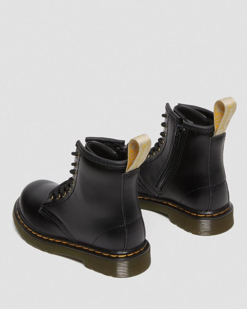 Botas Dr Martens Vegan Toddler 1460 Encaje Up Boots (Newbury Tumble) Negras | SN22-V3LA