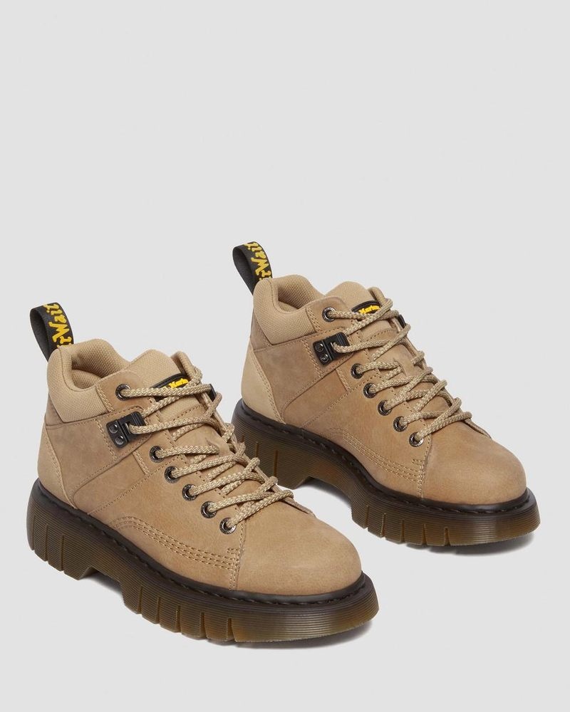 Botas Dr Martens Woodard Tumbled Nubuck Cuero Low Casuales Boots (Tumbled Nubuck) Savannah Tan | XQ28-L8RH