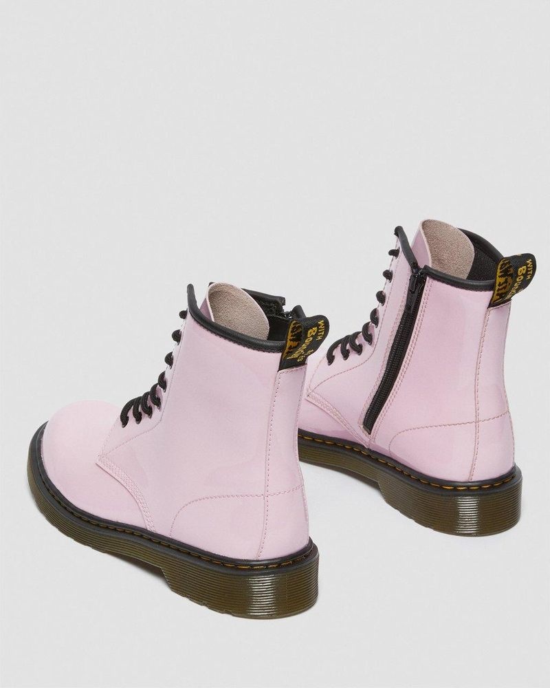 Botas Dr Martens Youth 1460 Charol Cuero Encaje Up Boots (Charol Cuero) Rosas | ZY13-C2BV