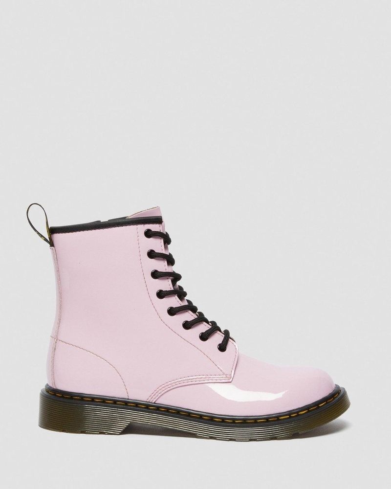 Botas Dr Martens Youth 1460 Charol Cuero Encaje Up Boots (Charol Cuero) Rosas | ZY13-C2BV