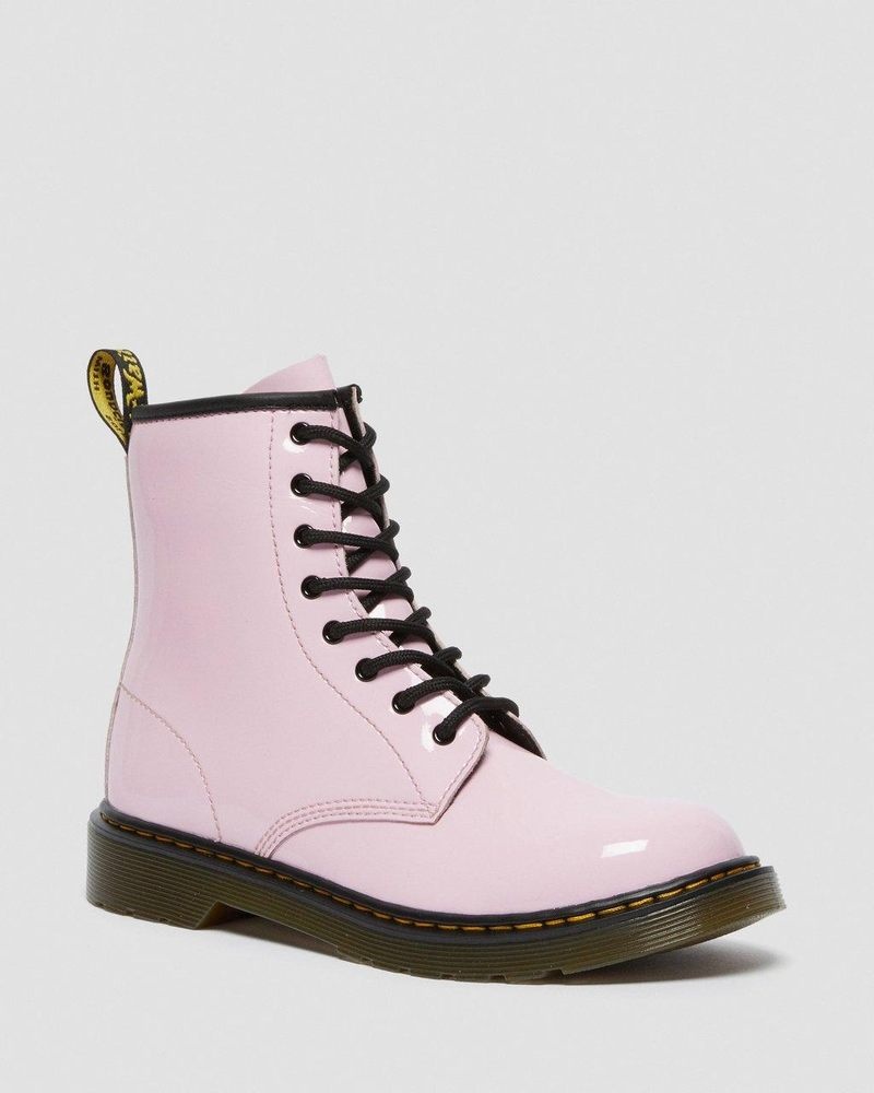 Botas Dr Martens Youth 1460 Charol Cuero Encaje Up Boots (Charol Cuero) Rosas | ZY13-C2BV