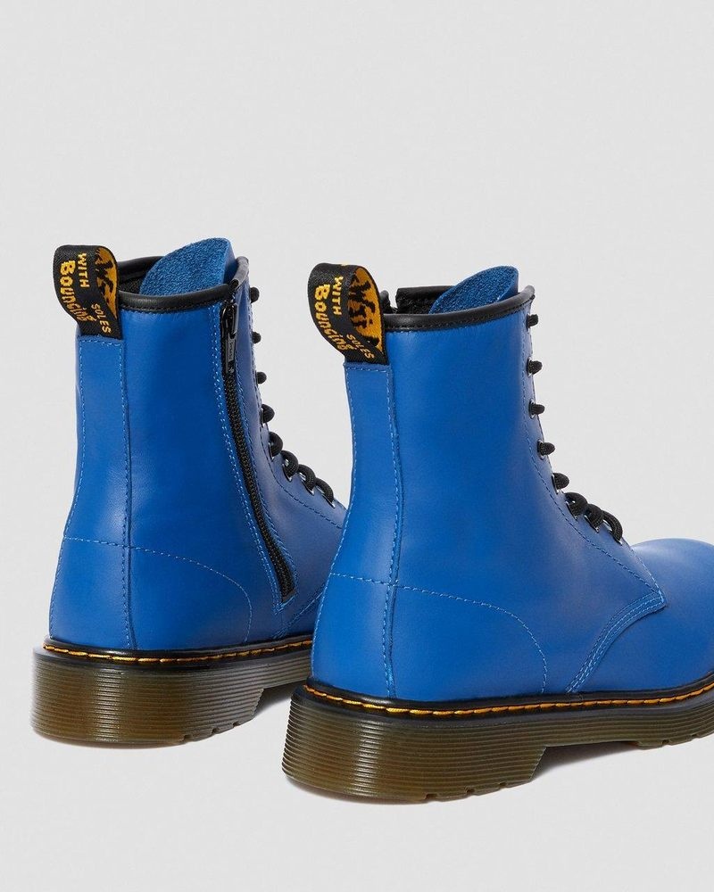 Botas Dr Martens Youth 1460 Cuero Encaje Up Boots (Romario) Azules | HQ63-Q3LO