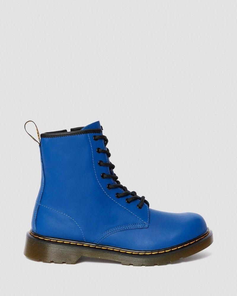 Botas Dr Martens Youth 1460 Cuero Encaje Up Boots (Romario) Azules | HQ63-Q3LO