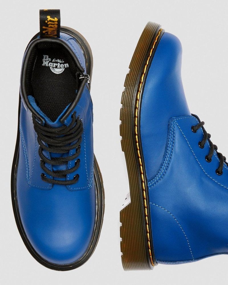 Botas Dr Martens Youth 1460 Cuero Encaje Up Boots (Romario) Azules | HQ63-Q3LO