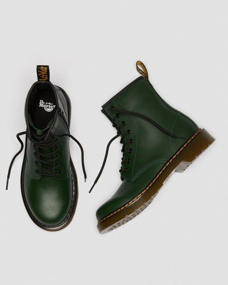 Botas Dr Martens Youth 1460 Cuero Encaje Up Boots (Romario) Verde | PT95-V8ZZ