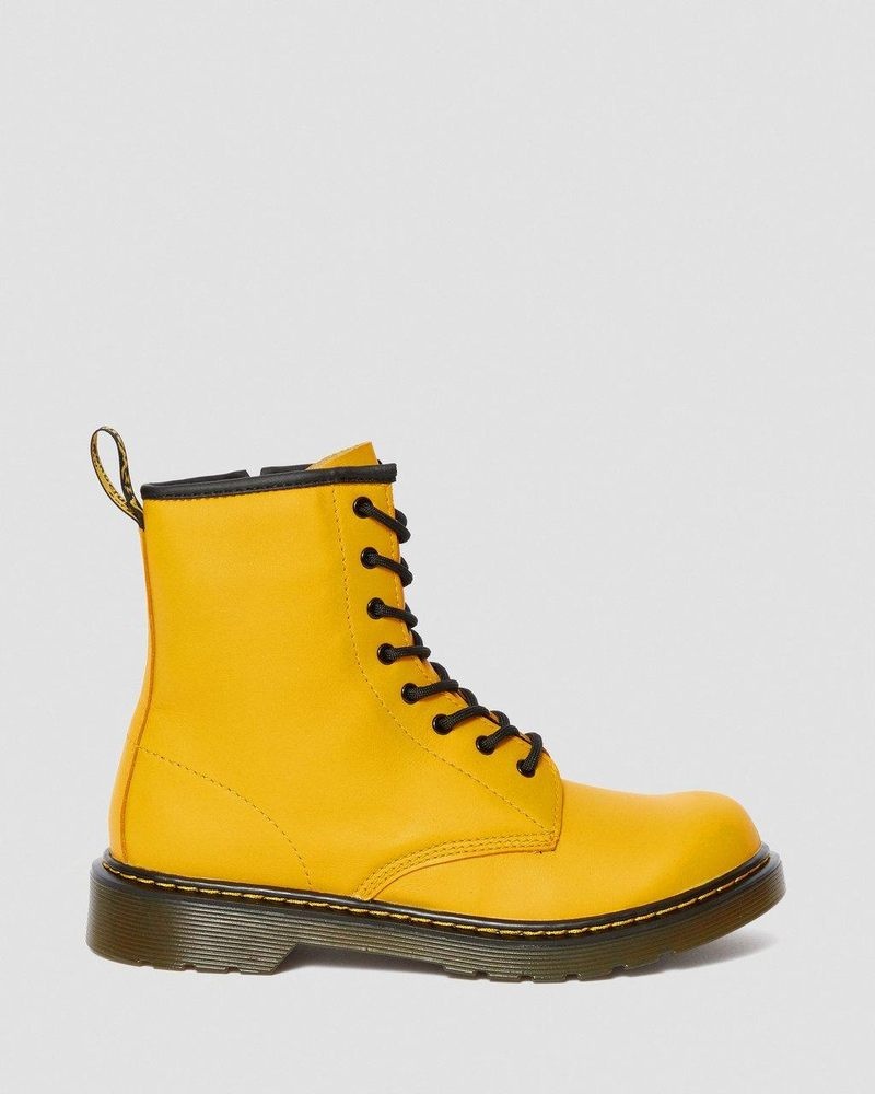 Botas Dr Martens Youth 1460 Cuero Encaje Up Boots (Romario) Amarillo | FG88-X5BS