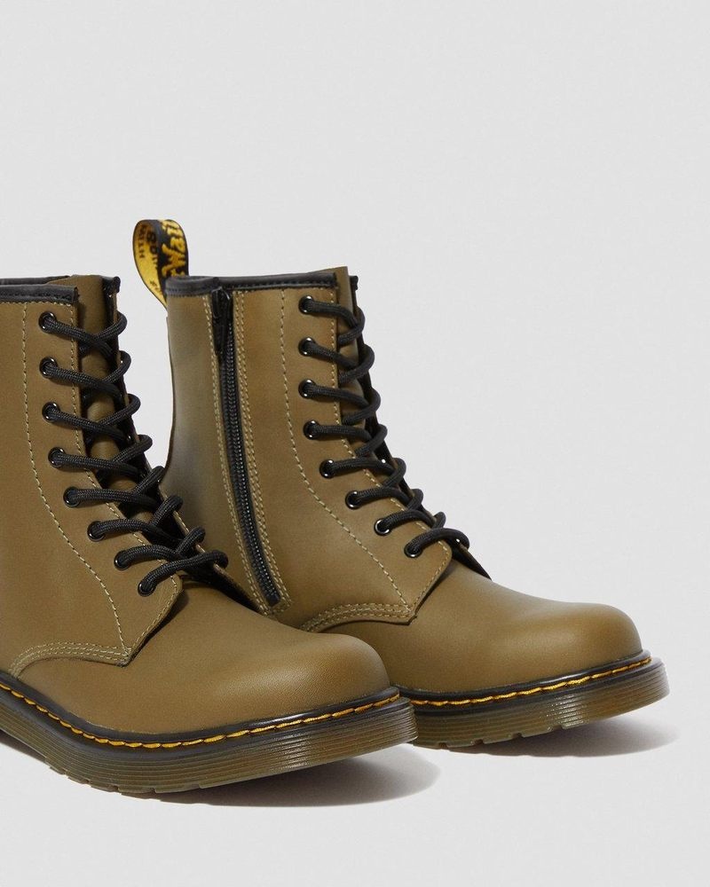 Botas Dr Martens Youth 1460 Cuero Encaje Up Boots (Romario) Verde Oliva | BB22-G7GA