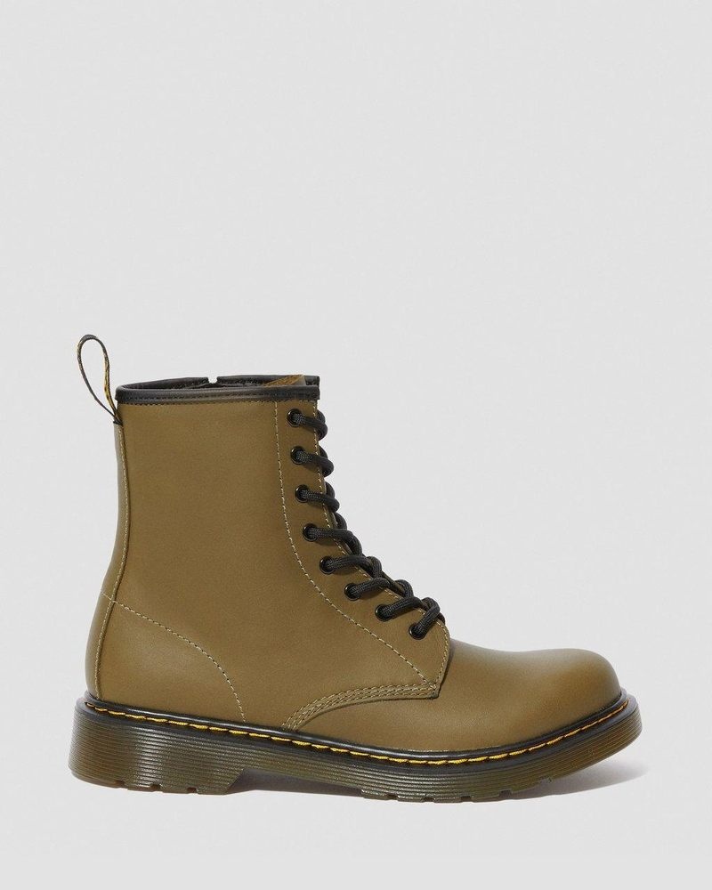 Botas Dr Martens Youth 1460 Cuero Encaje Up Boots (Romario) Verde Oliva | BB22-G7GA