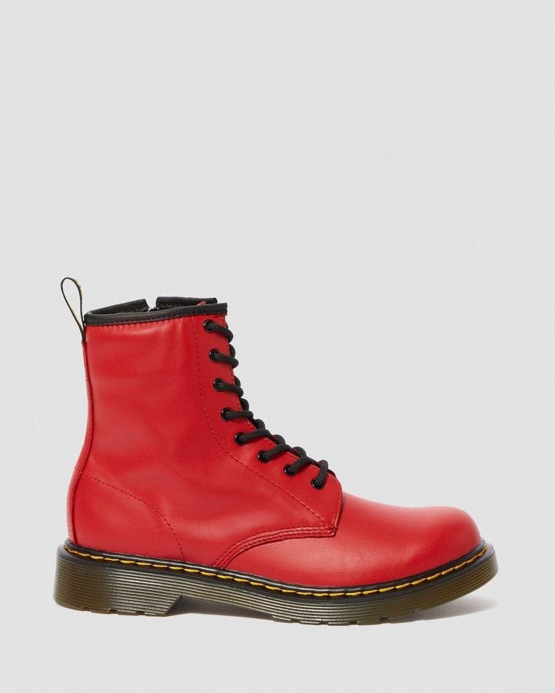 Botas Dr Martens Youth 1460 Cuero Encaje Up Boots (Romario) Rojas | QT70-H2ZE