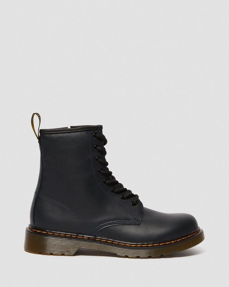 Botas Dr Martens Youth 1460 Cuero Encaje Up Boots (Romario) Azul Marino | ZJ46-Q0JC