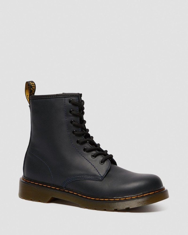 Botas Dr Martens Youth 1460 Cuero Encaje Up Boots (Romario) Azul Marino | ZJ46-Q0JC