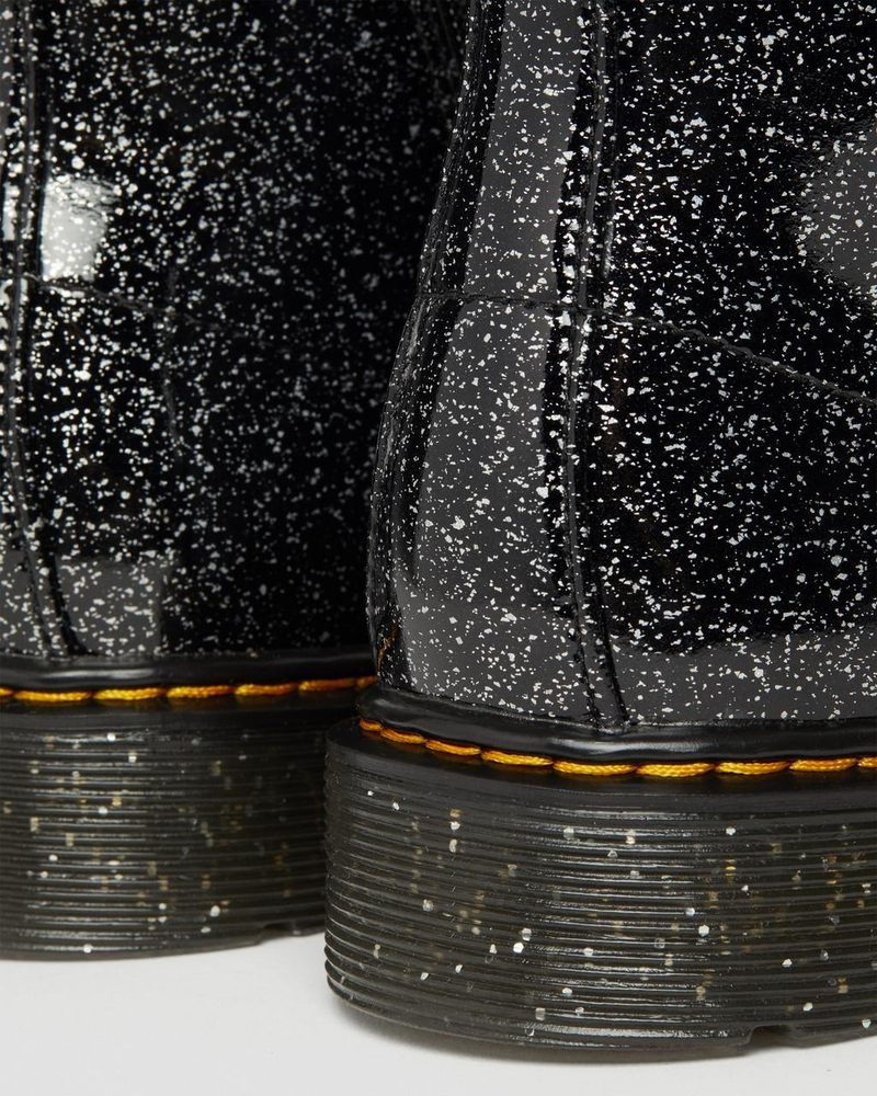 Botas Dr Martens Youth 1460 Glitter Encaje Up Boots (Cosmic Glitter) Negras | EJ06-Z0DL