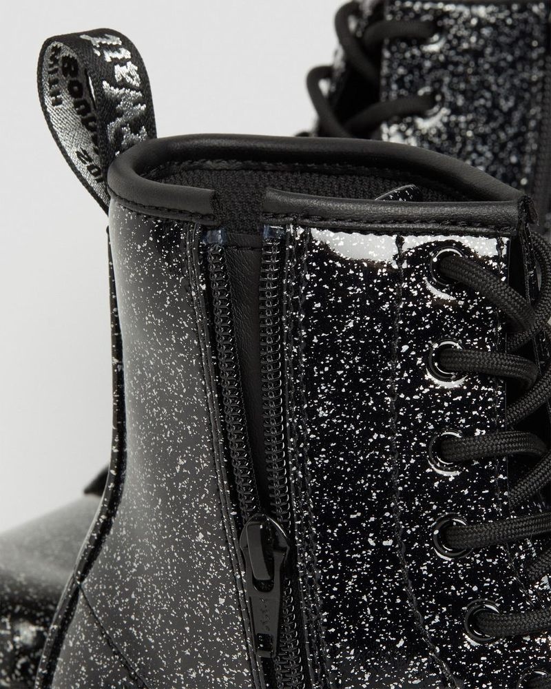 Botas Dr Martens Youth 1460 Glitter Encaje Up Boots (Cosmic Glitter) Negras | EJ06-Z0DL