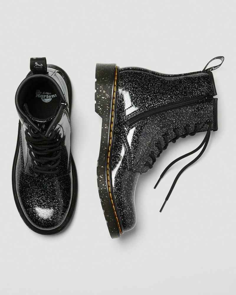 Botas Dr Martens Youth 1460 Glitter Encaje Up Boots (Cosmic Glitter) Negras | EJ06-Z0DL