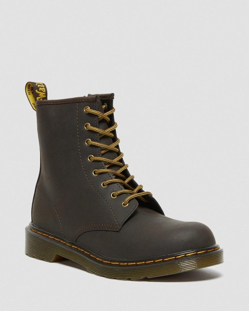 Botas Dr Martens Youth 1460 Wildhorse Cuero Encaje Up Boots (Wildhorse Lamper) Marrones Oscuro | MY18-F0DC