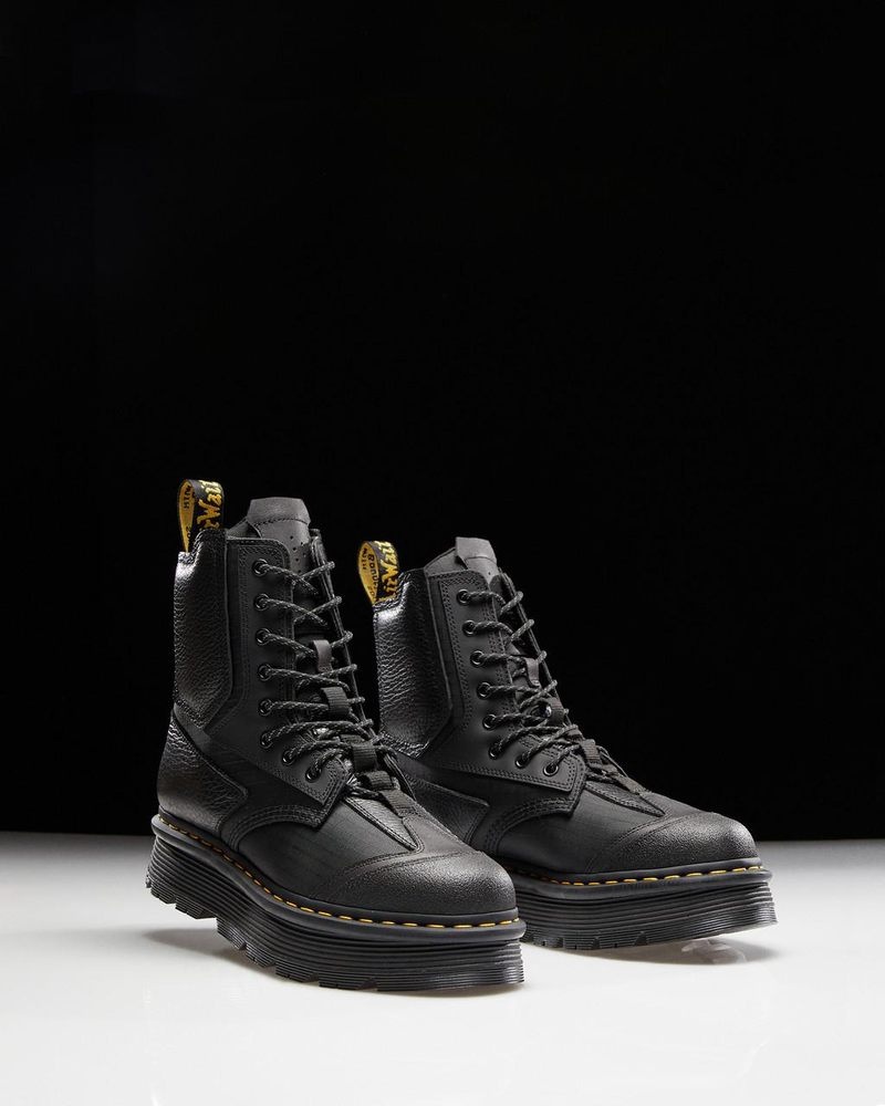 Botas de Plataforma Dr Martens 1460 Beta Zebzag Plataforma Boots (Lunar+Sorento+Hub Ripstop) Negras | GV64-V6TC