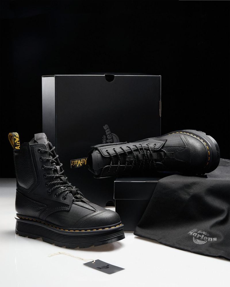 Botas de Plataforma Dr Martens 1460 Beta Zebzag Plataforma Boots (Lunar+Sorento+Hub Ripstop) Negras | GV64-V6TC